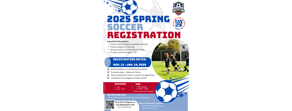 Spring 2025 Registration - 11/11/24 - 01/15/25