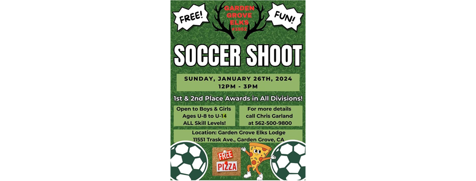 GG Elks Lodge Soccer Shoot - Sun., 01/26/25